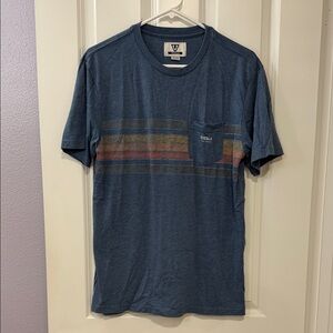 VISSLA Men's Blue Multi-Stripe Pocket Tee